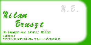 milan bruszt business card