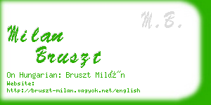 milan bruszt business card